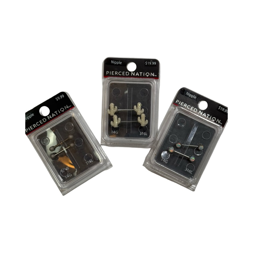 NWT Pierced Nation | 3-Pack Nipple Jewelry 14g